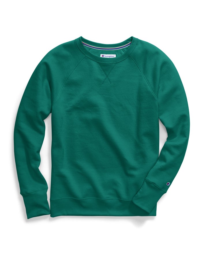 Champion Powerblend Fleece Classic Crew Sweatshirt Dames - Turquoise - Belgie 4376RAIBK